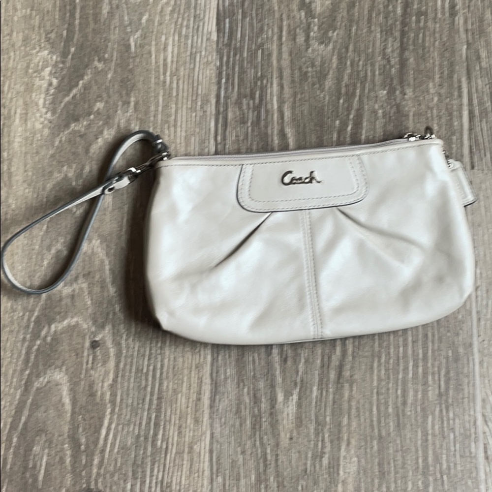 Coach Wristlet Pearlescent White